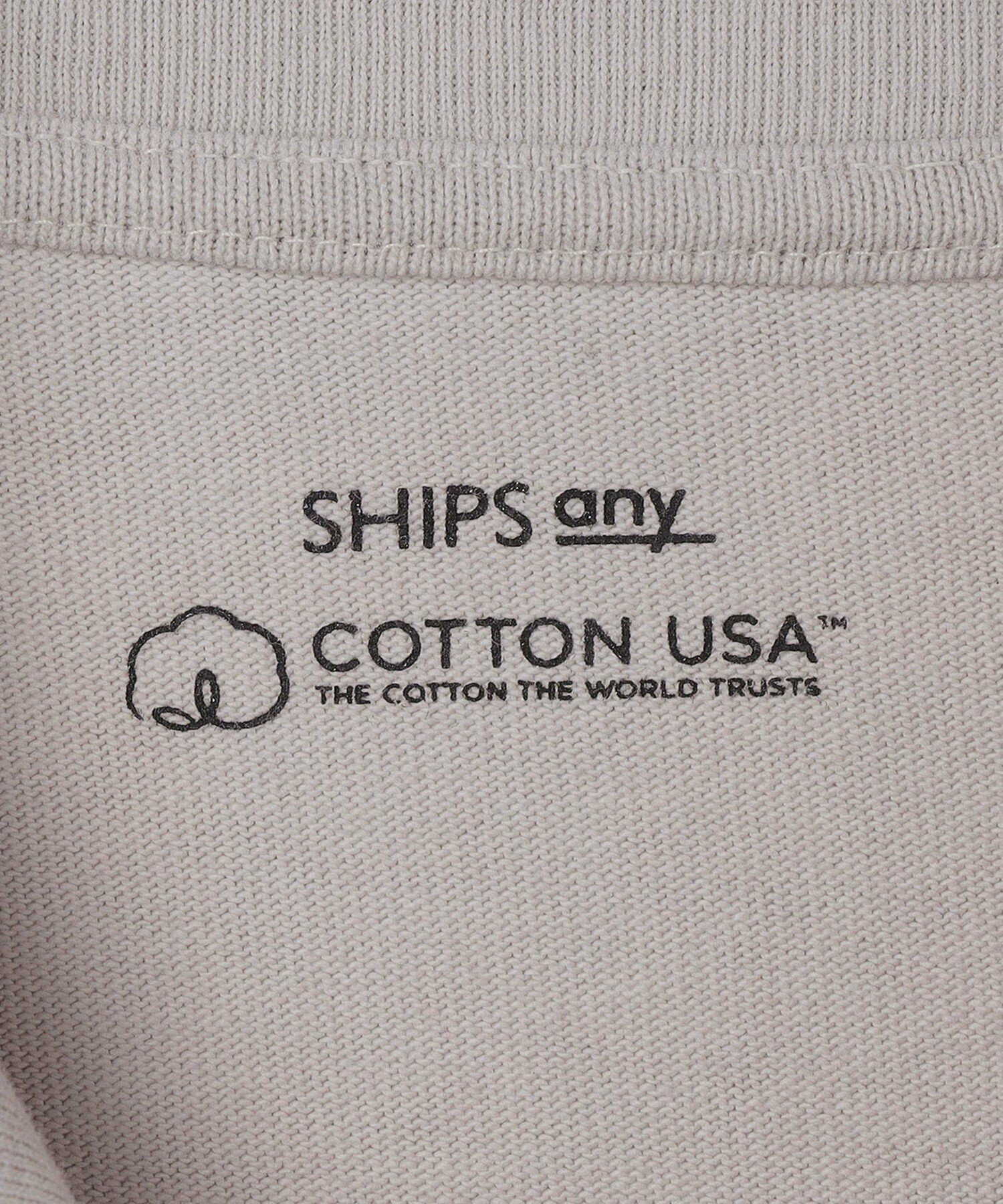 SHIPS any: COTTON USA ワンポイント ロゴ ハーフジップ Tシャツ◇